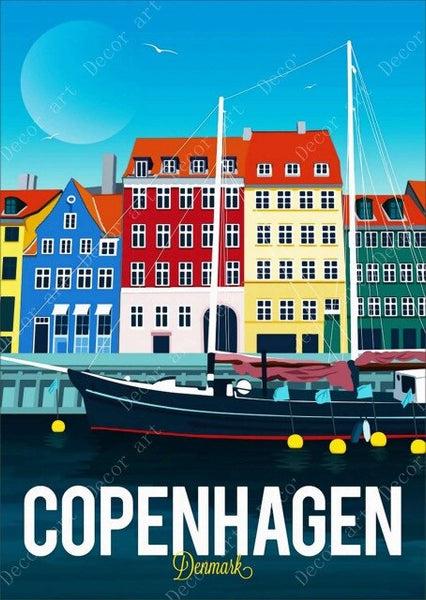 Plakater med København - Copenhagen i forskellige varianter og størrelser